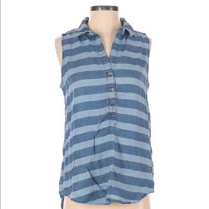 Velvet Heart medium chambray hi low striped top
